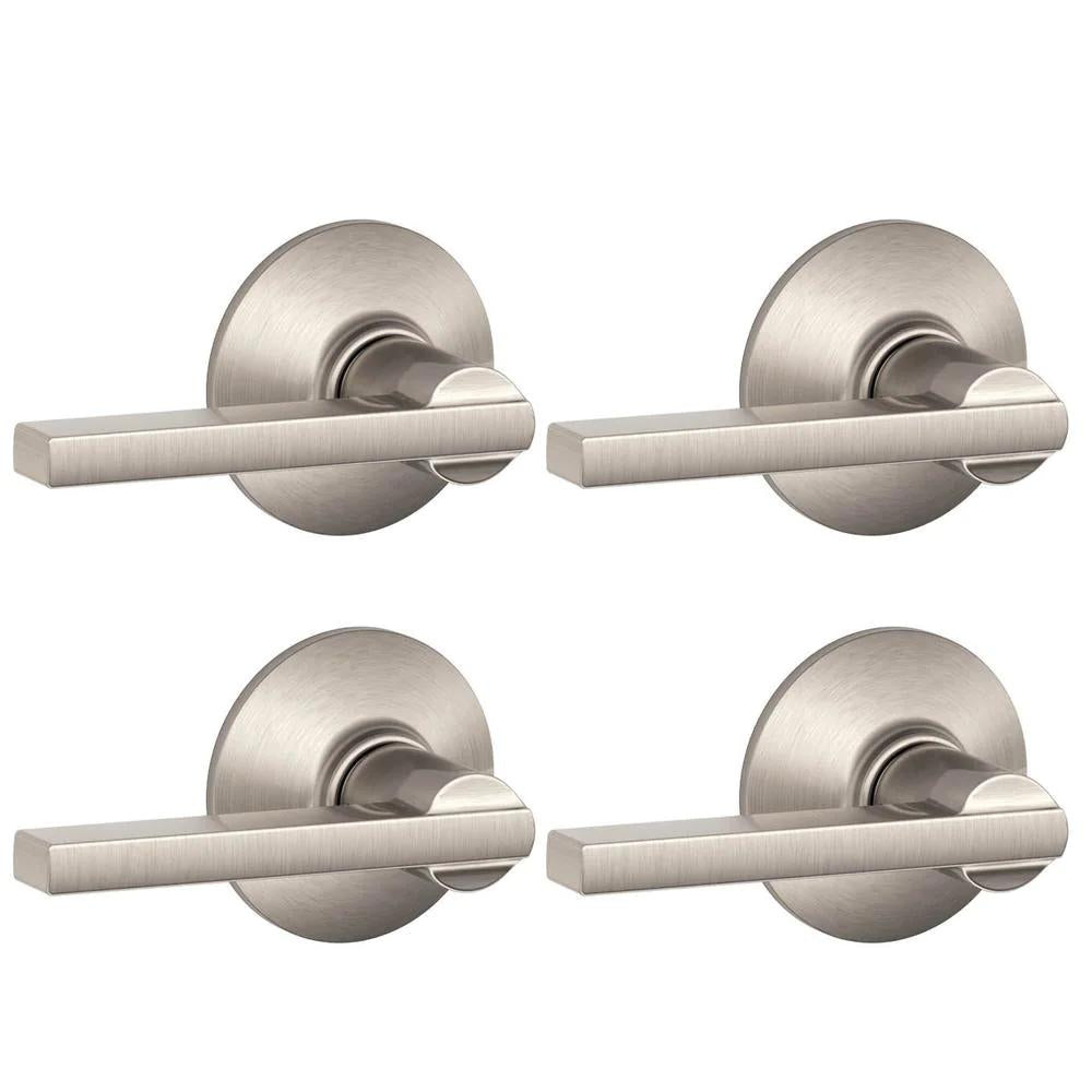 Latitude Satin Nickel PassaHall/Closet Door Lever (4-Pack)