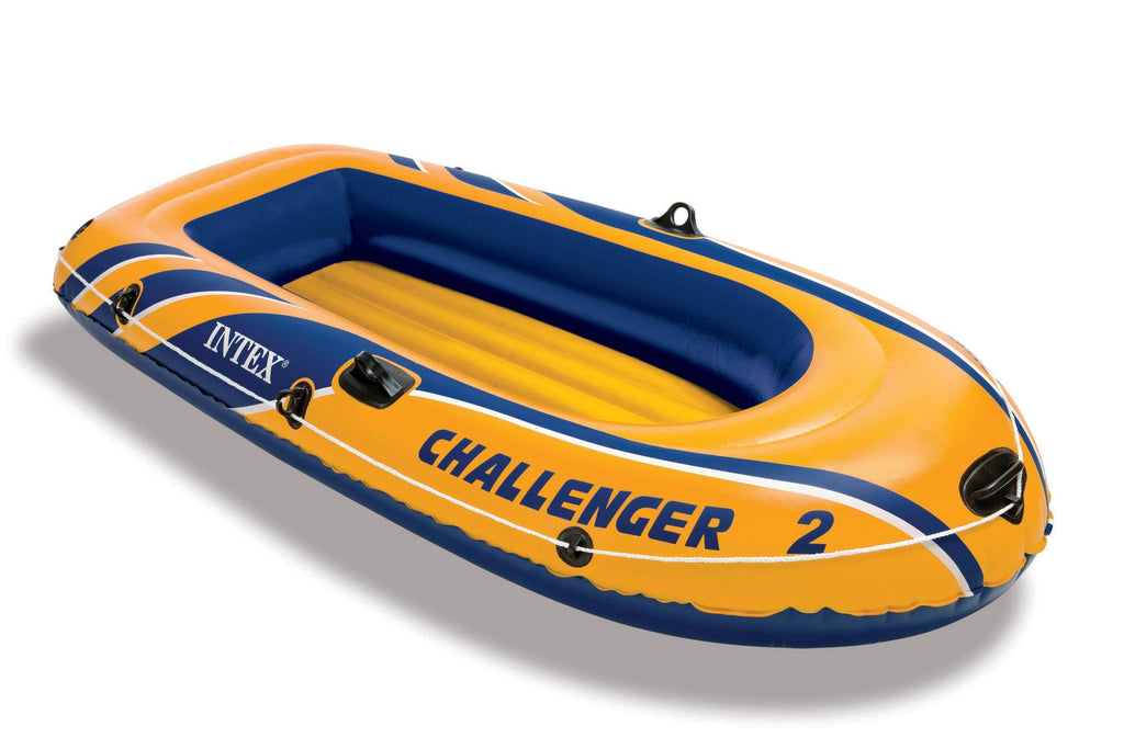 Challenger 2 Inflatable Raft Set &amp; 2 Transom Mount 8 Speed Trolling Motors
