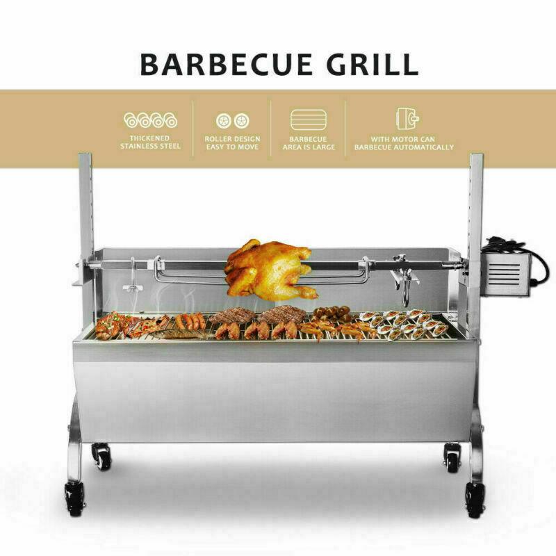 46'' BBQ Grill Electric Hog Roast Barbeque Spit Machine Oven Rotisserie 132lbs