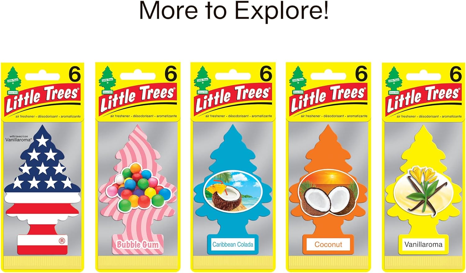 LITTLE TREES Air Fresheners Car Air Freshener. Hanging Tree Provides Long Lasting Scent for Auto or Home. Piña Colada, 24 Air Fresheners