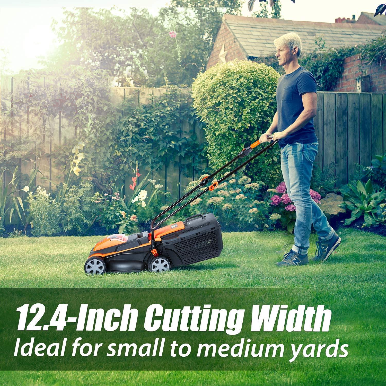 LawnMaster CLM2413A Cordless 13-Inch Lawn Mower 24V Max Lithium-Ion with 4.0Ah Battery and Charger