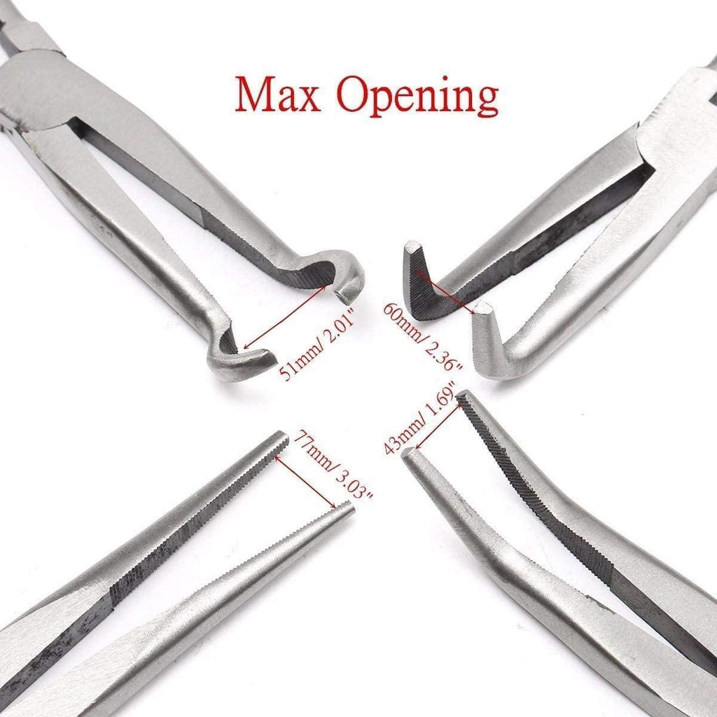 LFDHSF Pliers Tool Pliers Hand Tool， 4Pcs 11 inch Bent Mechanic Equipment Hand Tool Set Extra Long Nose Pliers Straight
