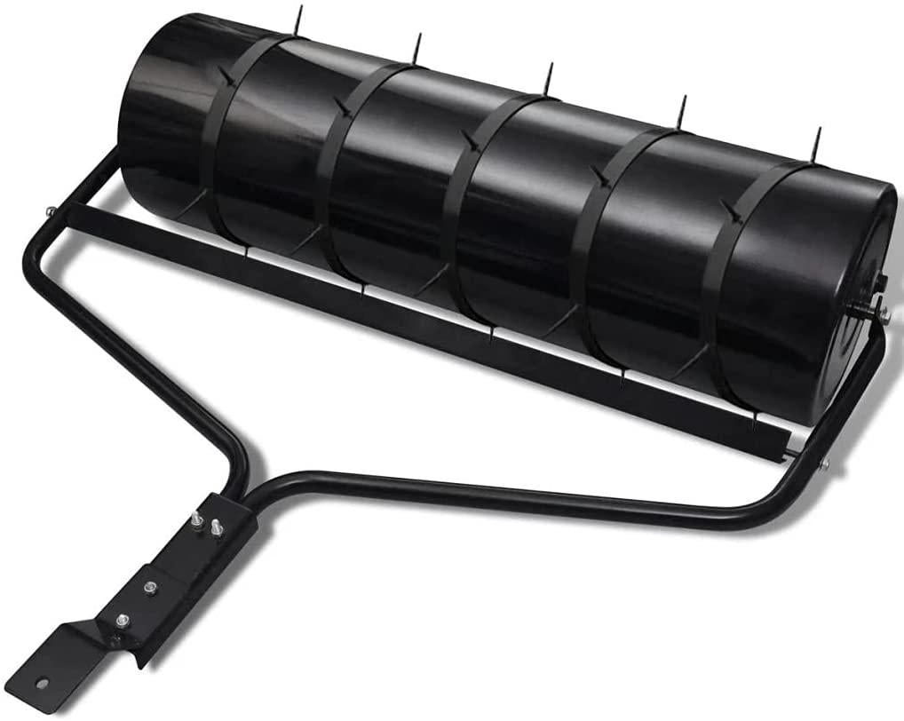 vidaXL Lawn Roller w/ 5 Aerators Bands Clamps Spike Iron Garden Outdoor Grass