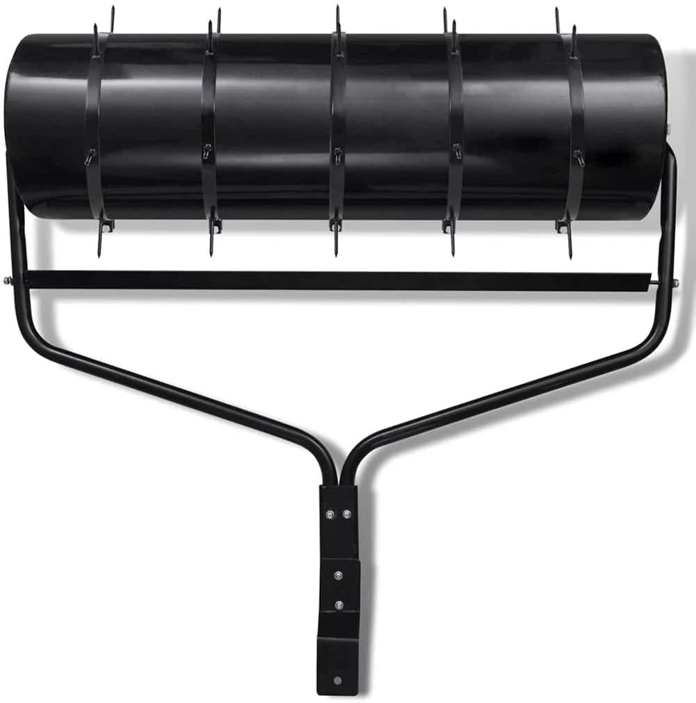 vidaXL Lawn Roller w/ 5 Aerators Bands Clamps Spike Iron Garden Outdoor Grass