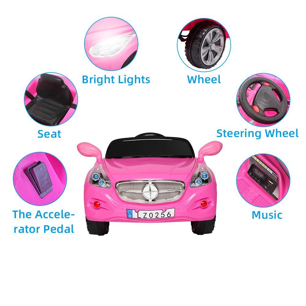 Zimtown Ride-On Car Electric Car with 35W*2 12V7AH*1 Battery Children Car Pre-Programmed Music and Ride on Car Remote control Pink
