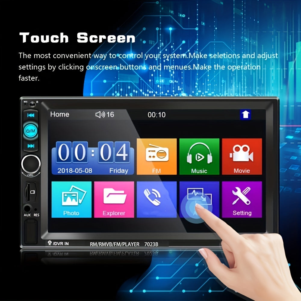 7-Inch HD Touch Screen Car Stereo Radio Audio Double Din Car Multimedia Player With Mirror Link USB FM Autoradio+Remote Control +Steering Control