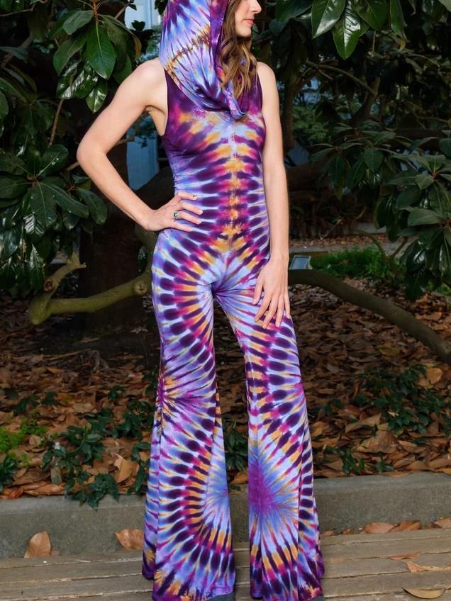 Color tie-dye multifunctional sunscreen printed jumpsuit