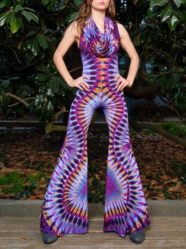 Color tie-dye multifunctional sunscreen printed jumpsuit