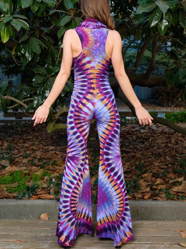 Color tie-dye multifunctional sunscreen printed jumpsuit
