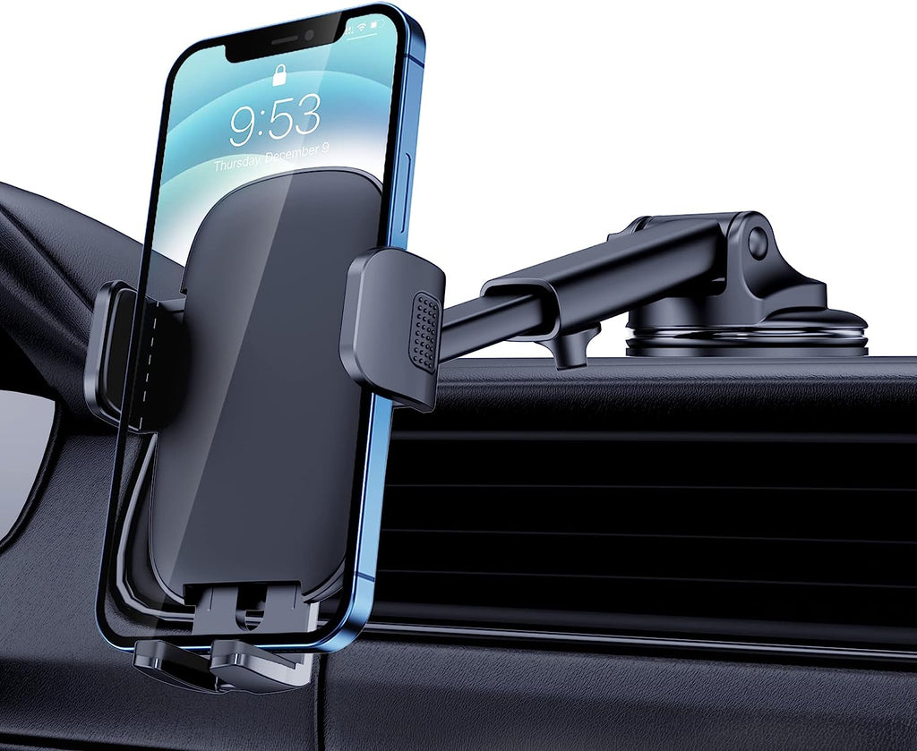 Car Phone Holder Mount [Military-Grade Suction &amp; Stable Hook] Phone Mount for Car Windshield Dashboard Air Vent Universal Hands-Free Automobile Mounts Cell Phone Holder Fit for iPhone Smartphones