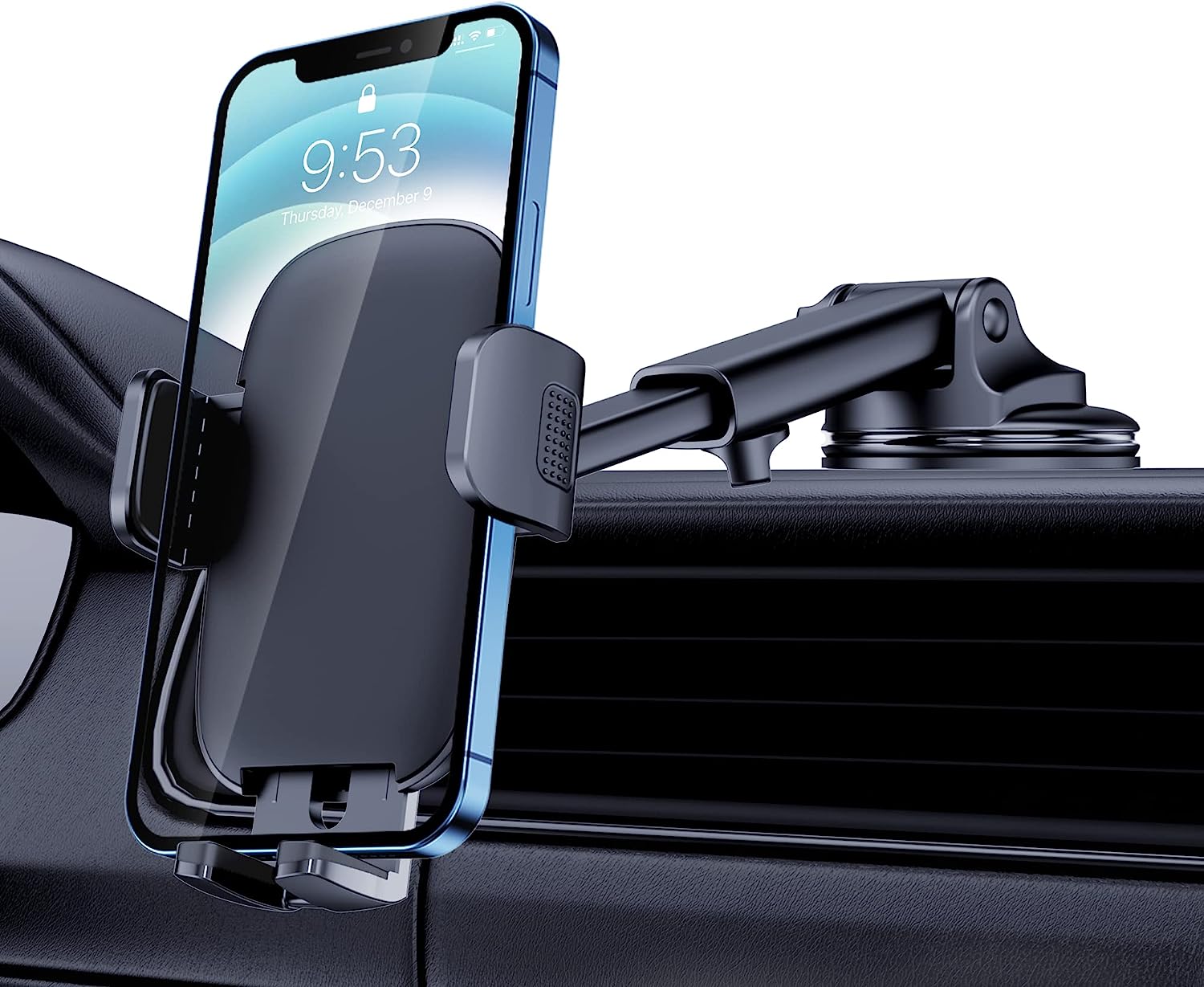 Car Phone Holder Mount [Military-Grade Suction &amp; Stable Hook] Phone Mount for Car Windshield Dashboard Air Vent Universal Hands-Free Automobile Mounts Cell Phone Holder Fit for iPhone Smartphones