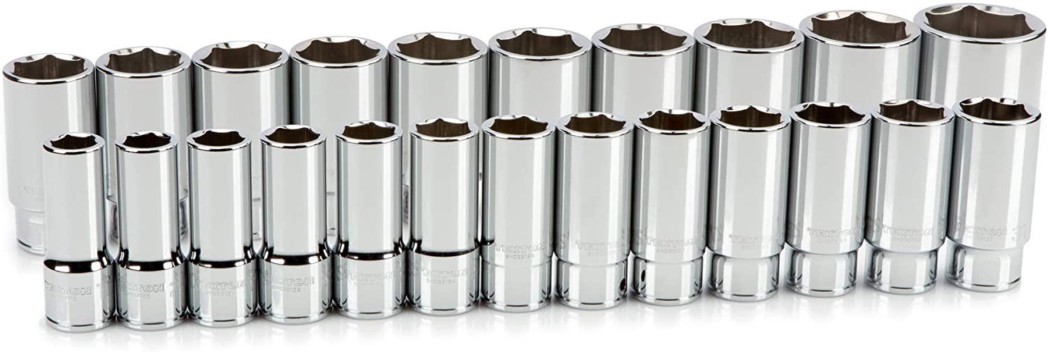 TEKTON 3/4 Inch Drive Deep 6-Point Socket Set, 23-Piece (19-50 mm) | SHD93018
