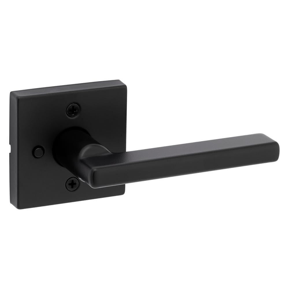 Halifax Square Matte Black Privacy Bed/Bath Door Lever