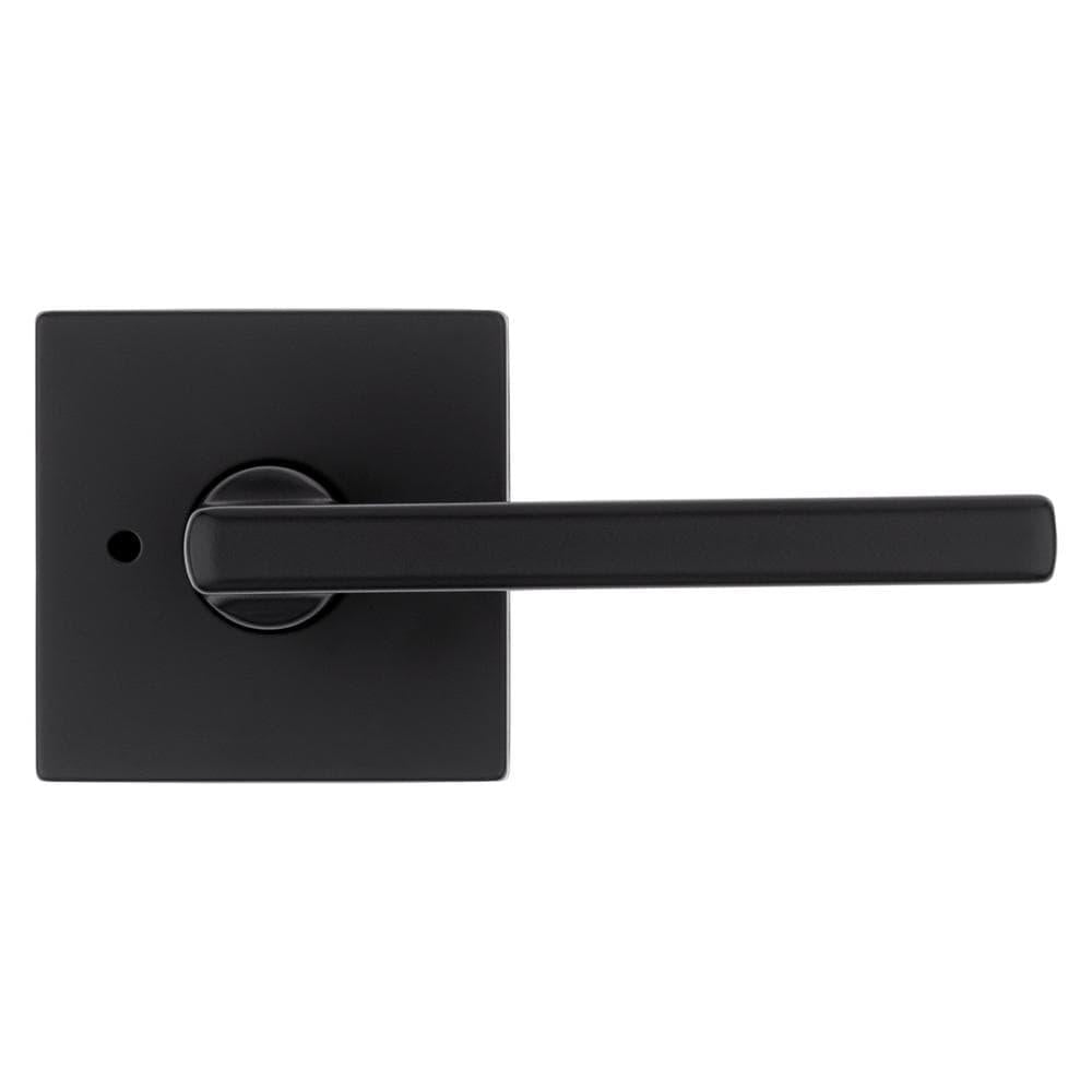 Halifax Square Matte Black Privacy Bed/Bath Door Lever
