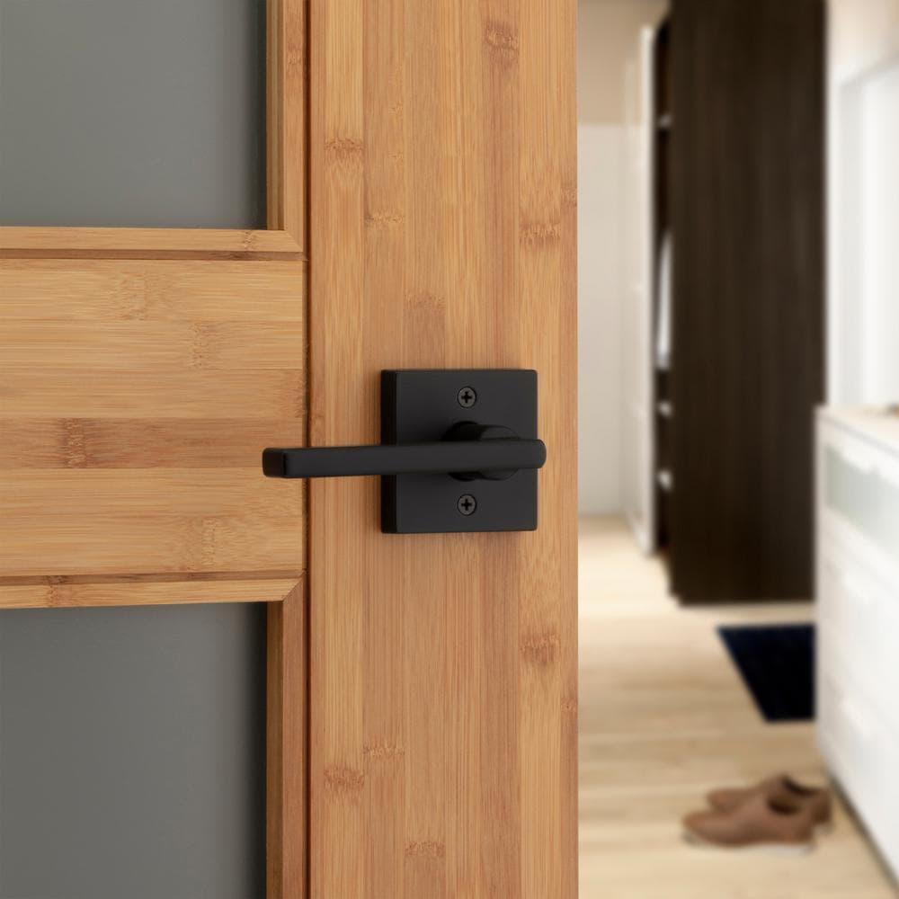 Halifax Square Matte Black Privacy Bed/Bath Door Lever