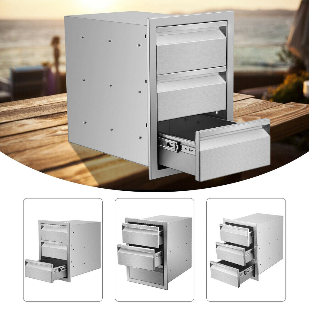 BBQ Access Door Triple Drawer 14x20.5x23" Combo Outdoor Kitchen Flush Mount