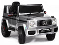 12V powered Mercedes AMG G63 Ride on electric car For Kids with Remote Control LED lights MP3 Leather Seat - Silver