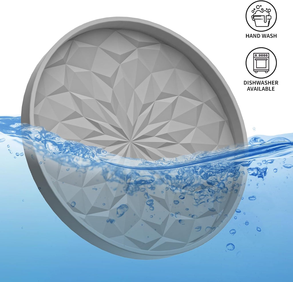 Car Cup Coaster [4 Pack] ME.FAN Silicone Car Coasters/Cup Mats - 2.75In Universal Non-Slip Recessed Car Interior Accessories - Car Cup Holder Insert Coasters Light Grey