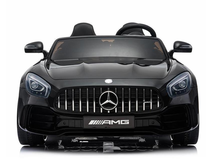 2 Seater 12V powered Mercedes ride on car 4WD for kids Remote Control LED lights Opening doors MP3 - Black