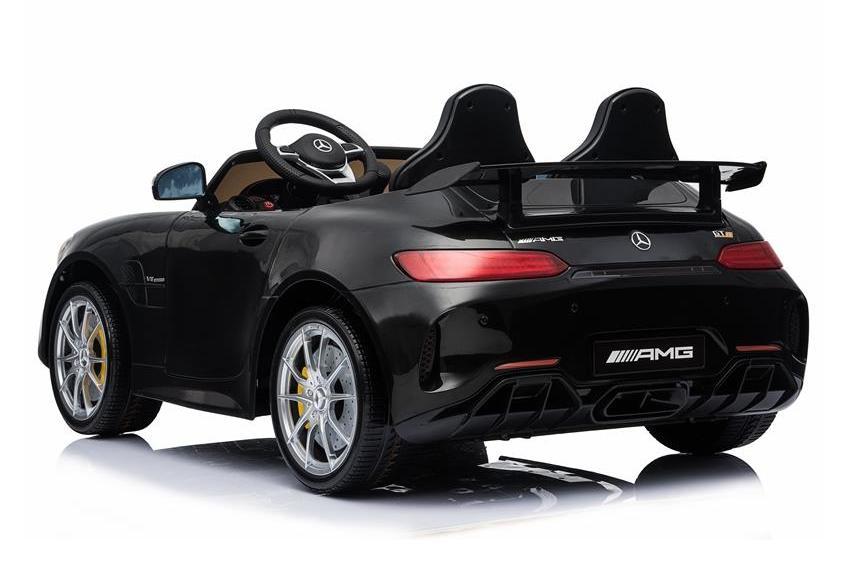 2 Seater 12V powered Mercedes ride on car 4WD for kids Remote Control LED lights Opening doors MP3 - Black