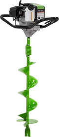 TAZZ 35365 Earth Auger/Post Hole Digger with 43cc 2 Cycle Gas Engine, 8" Bit with Fishtail Point and Shock Absorbing Spring Welded Steel Handlebars, Alloy Gear and Ball-Bearing Transmission