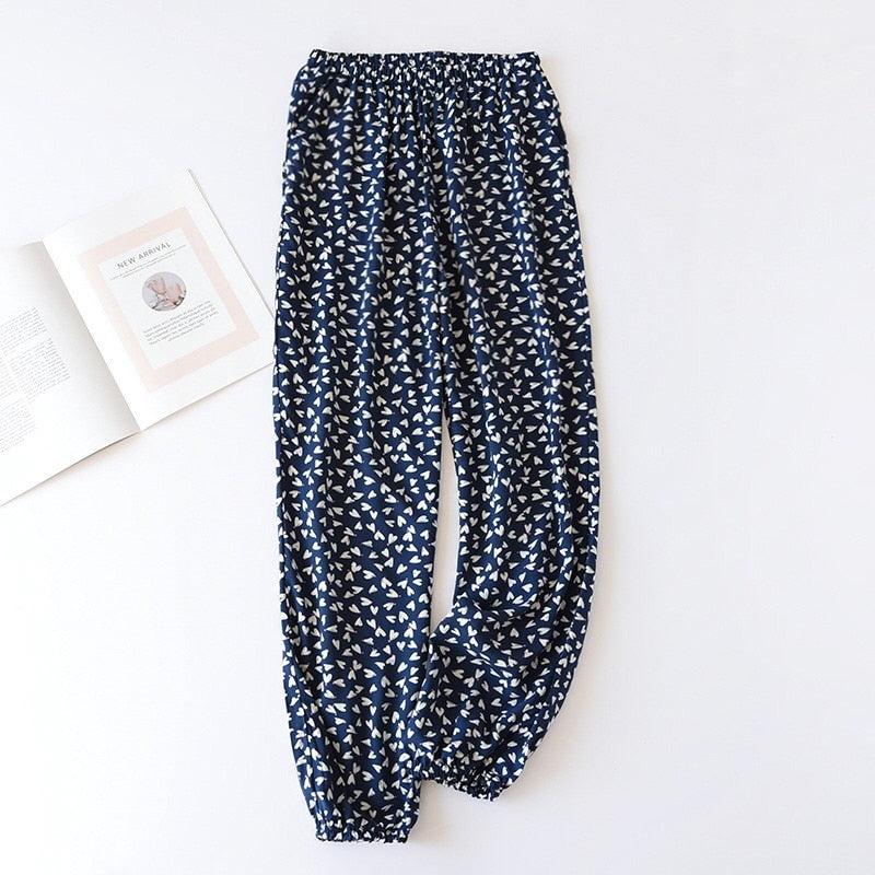 floral printed soft pants with pocket