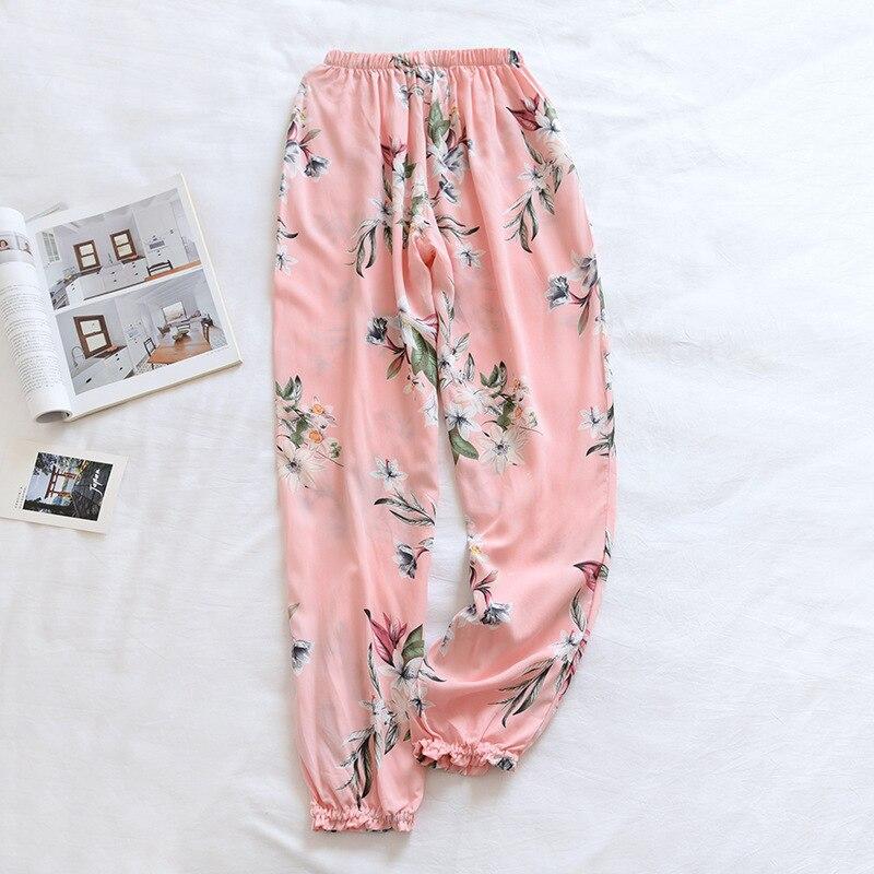 floral printed soft pants with pocket