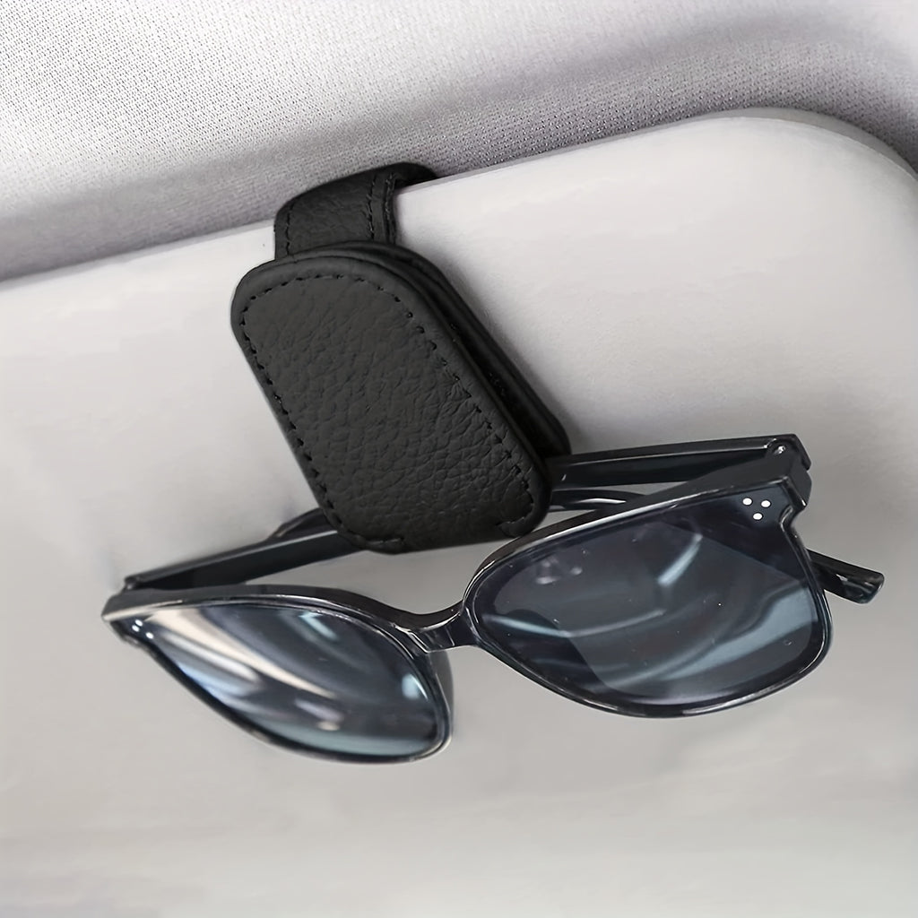 Sunglasses Holders For Car, Magnetic Genuine Leather Sunglasses Clip For Car Visor, Glasses Hanger Clip, Car Interior Visor Accessories