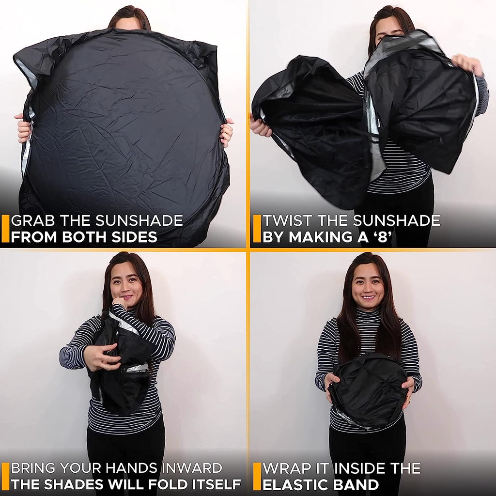 EcoNour Foldable Sunshade for Car Windshield | Dashboard Shield for Your Vehicle | Auto Window Shades for UV Rays and Sun Screen Protection | Suits for Most Sedans, SUVs, and Vans
