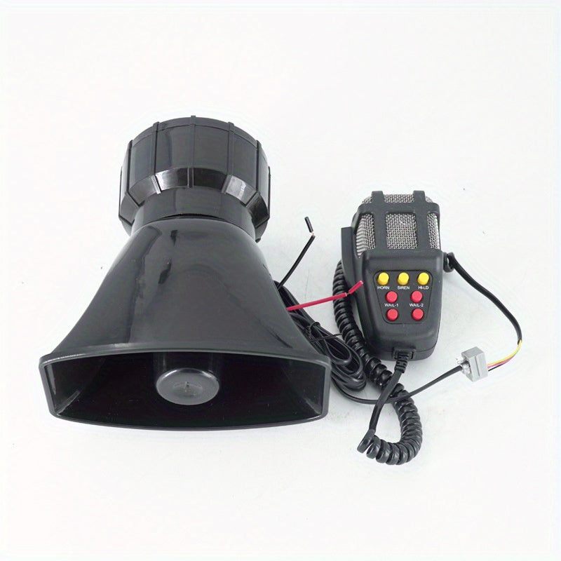 12V Car Alarm Air Horn Tone Sound Car Emergency Siren Car Siren Horn Mic PA Speaker System Emergency Amplifier Hooter 60W 110DB