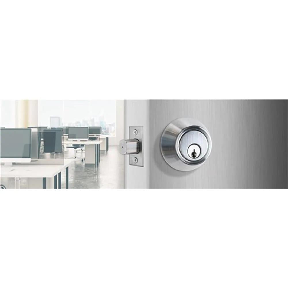 Commercial 2-3/4 in. Single Cylinder Satin Chrome Heavy-Duty Industrial Deadbolt