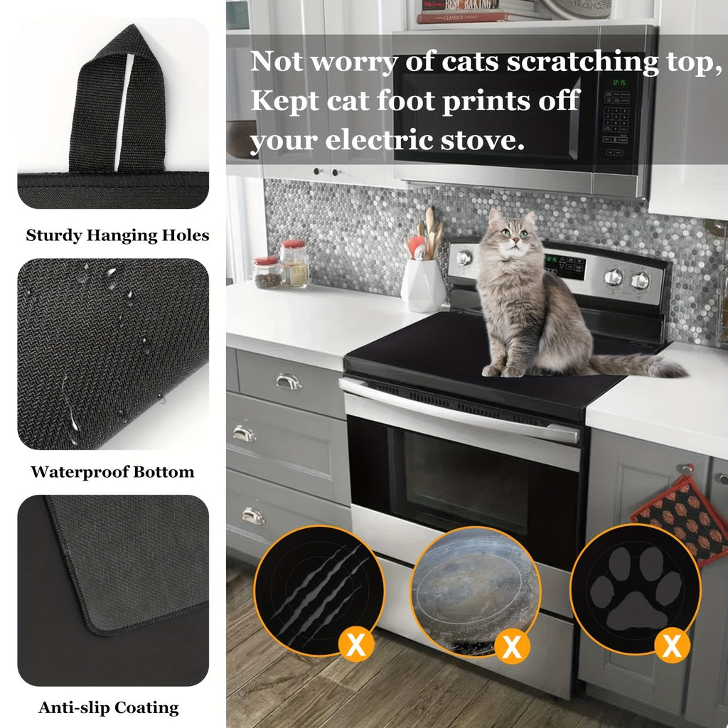 Stove Covers, Heat Resistant Glass Stove Top Cover , For Electric Stove LarCooktop Cover, Anti-Slip Coating Waterproof Stove Gap Foldable