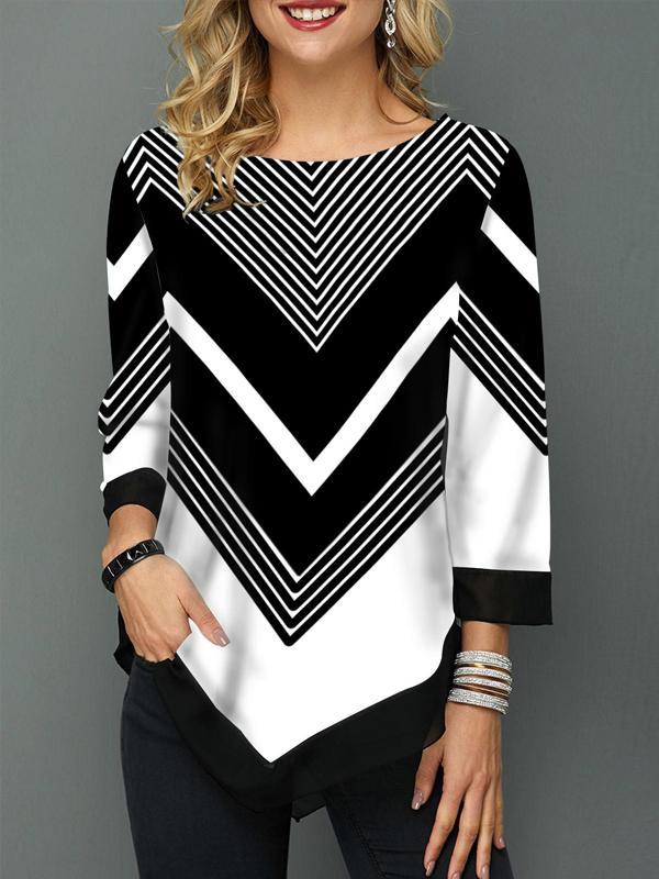 Fashion Round Neck Loose Irregular Top