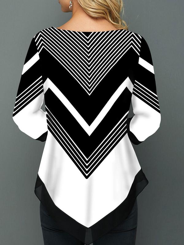 Fashion Round Neck Loose Irregular Top