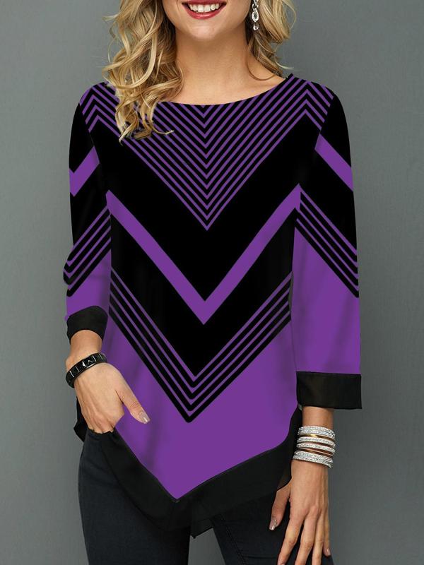 Fashion Round Neck Loose Irregular Top