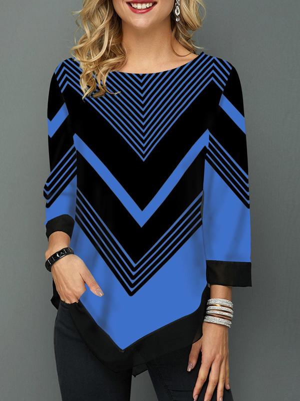 Fashion Round Neck Loose Irregular Top