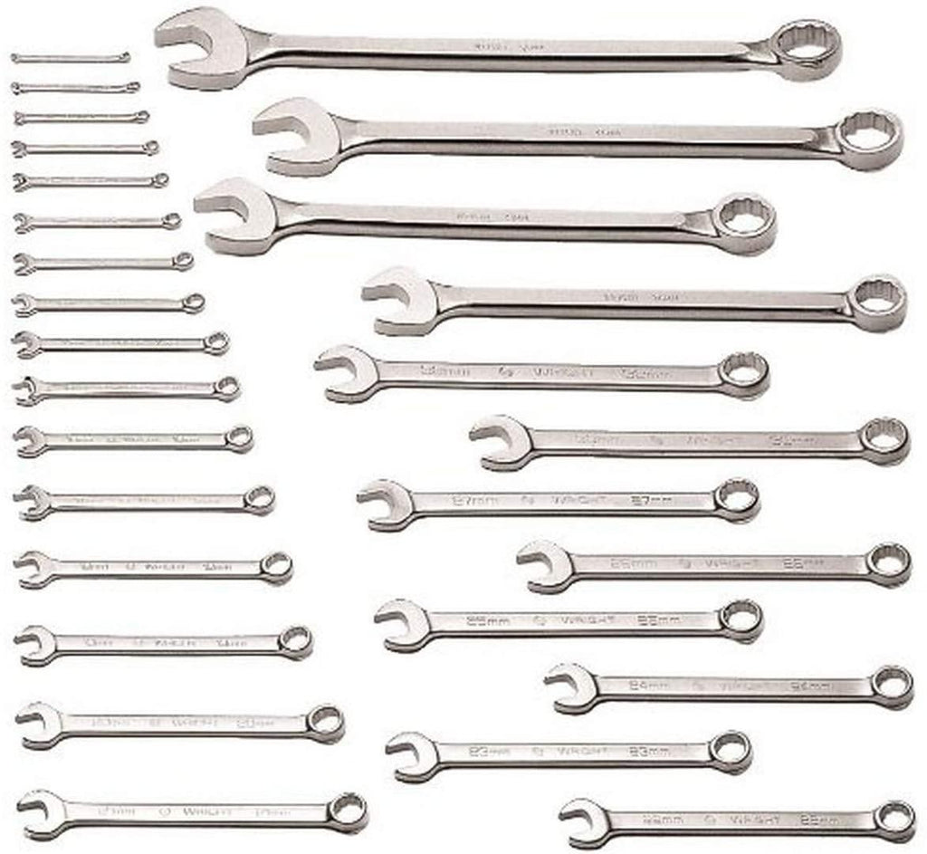 Wright Tool 760 12 Point Metric Combination Wrench Set, 6mm - 50mm (28-Piece)