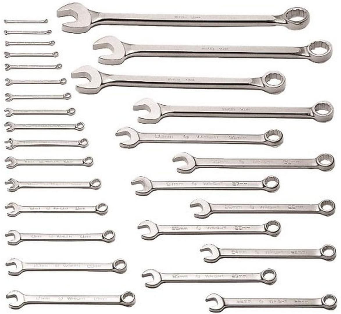 Wright Tool 760 12 Point Metric Combination Wrench Set, 6mm - 50mm (28-Piece)