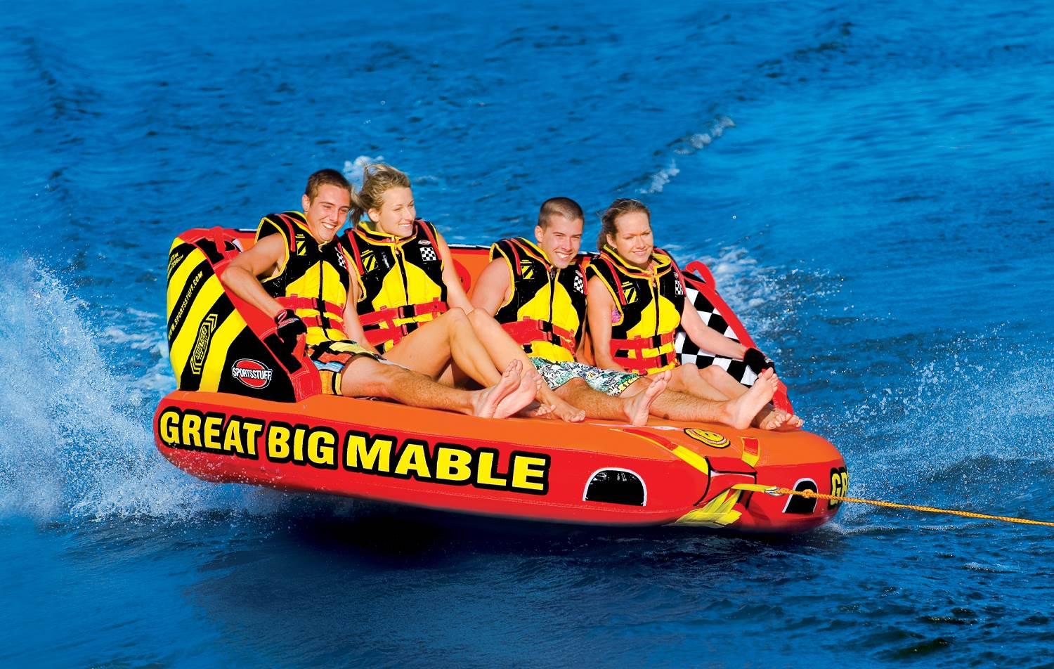 SPORTSSTUFF 53-2218 Great Big Mable Quadruple Rider Towable Tube w/ 60' Tow Rope