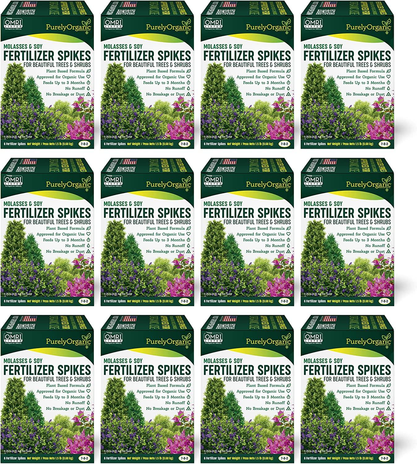 Purely Organic Tree & Shrub Fertilizer Plant Food Spikes (Case of 72 Spikes - 18 Lbs)