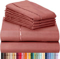 LuxClub Twin XL Sheet Set - Soft Kids Twin Bed Sheets for Boys and Girls, 4 PC Deep Pockets 18" Eco Friendly Wrinkle Free Cooling Sheets Machine Washable Hotel Bedding Silky Soft, Salmon Pink Twin XL