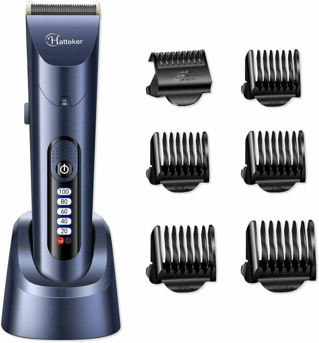 HATTEKER Trimmer Hair Clipper Machine for Mens Electronic LCD Waterproof