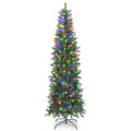 Costway 7.5FT Pre-Lit Hinged Artificial Christmas Tree w/ 796 Tips &amp; 350 LED Lights
