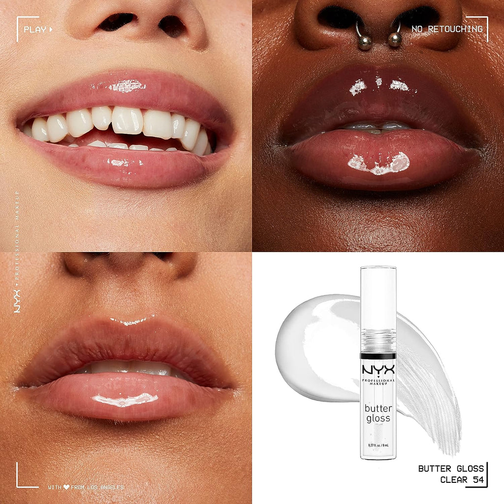 NYX PROFESSIONAL MAKEUP Epic Ink Liner, Waterproof Liquid Eyeliner - Black, Vegan Formula &amp; Butter Gloss, Non-Sticky Lip Gloss - Sugar Glass (Clear)