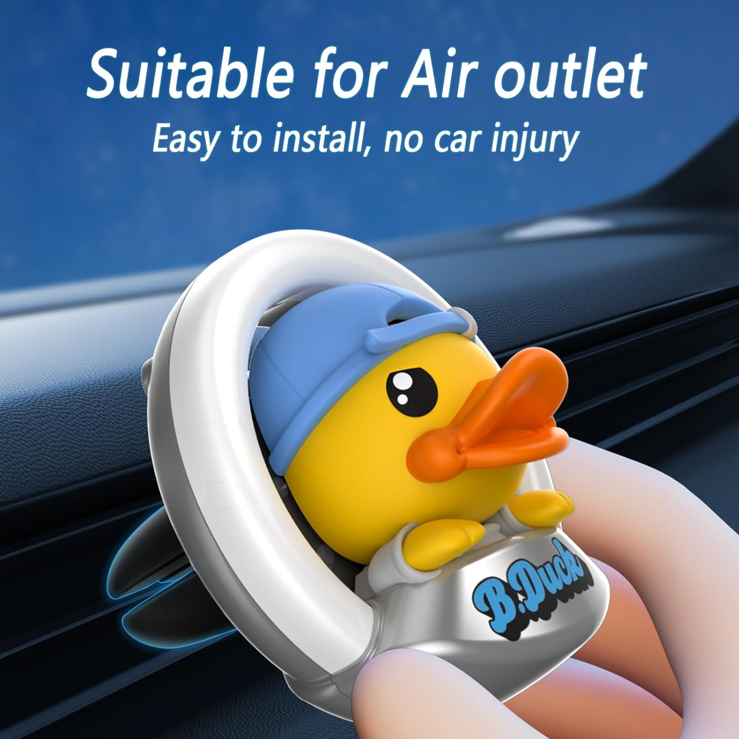 Cacacece Car Air Fresheners Cute Duck Car Voice-Activated Rhythm LED Light Automotive Air Outlet Creative Perfume Aromatherapy Decoration Accessories Air Fresheners for Cars