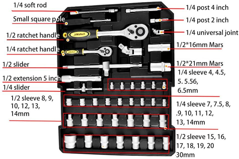 Tool Kit for Home,186 in 1 Screwdriver Set,Home Repair Basic Tool Kit Sets,General Household Hand Tool Kit Tie Rod Type Toolbox, Mechanics Tool Set Socket Auto Repair Tool