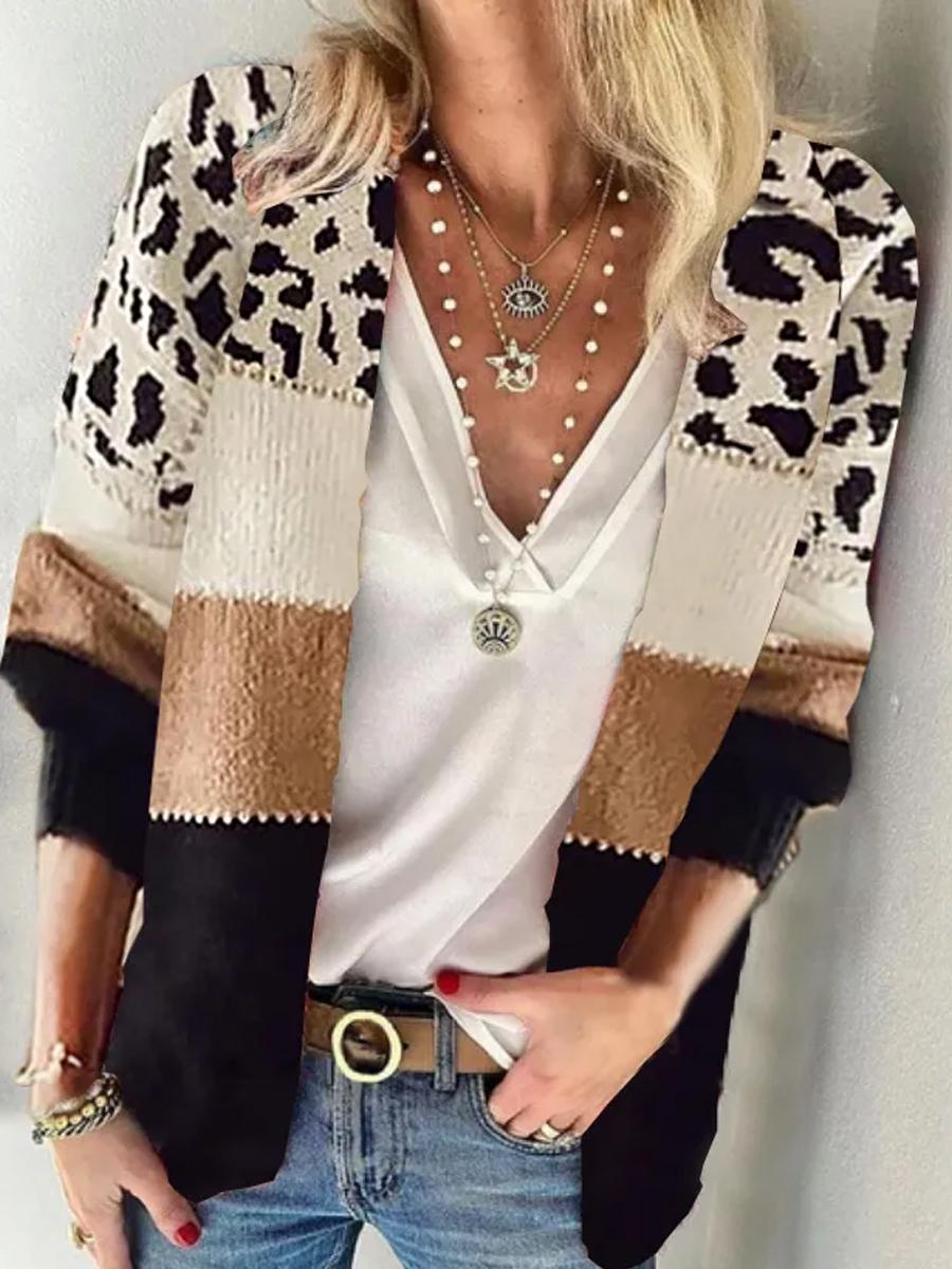 Casual Leopard Long Sleeves Cardigans