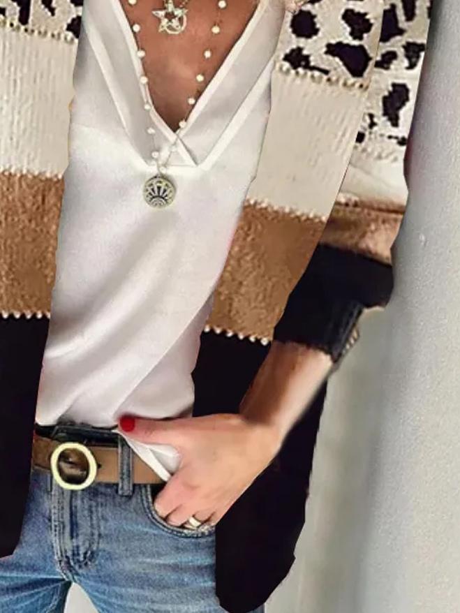 Casual Leopard Long Sleeves Cardigans