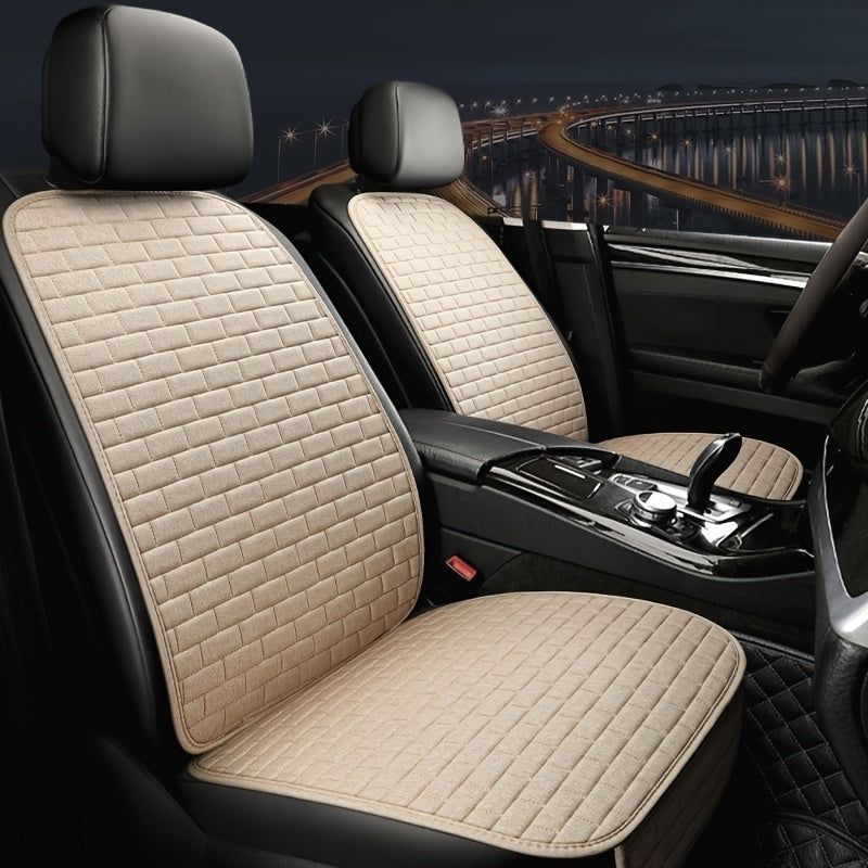 Car Seat Cover Front Set Choose Flax Car Seat Protector Cushion Linen Fabric Car Accessories Universal Size Car Seat Cushion