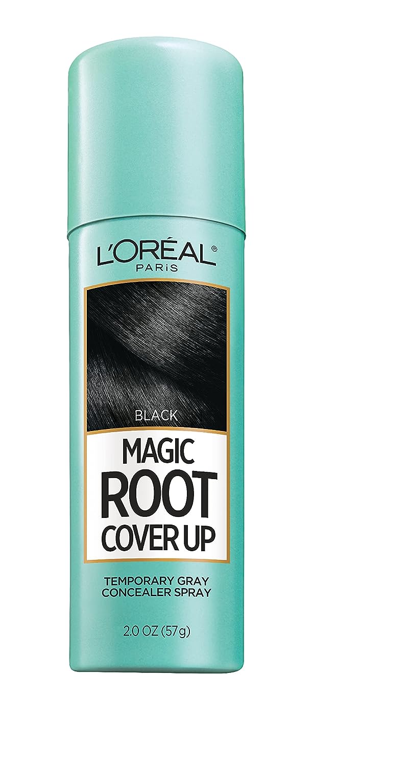 L'Oreal Paris Magic Root Cover Up Gray Concealer Spray Black 2 oz.(Packaging May Vary)